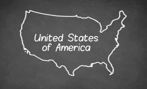 United States map drawn on chalkboard — Stock Photo, Image