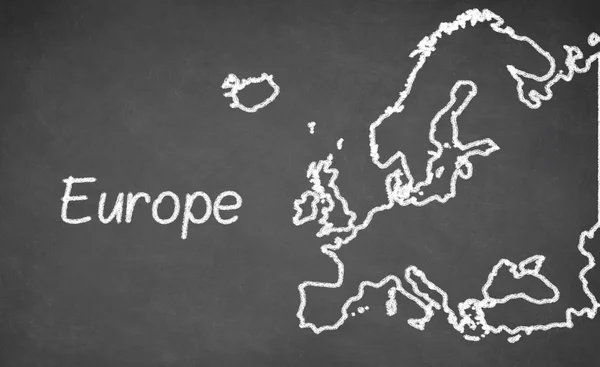 Europe map drawn on chalkboard — Stock Photo, Image