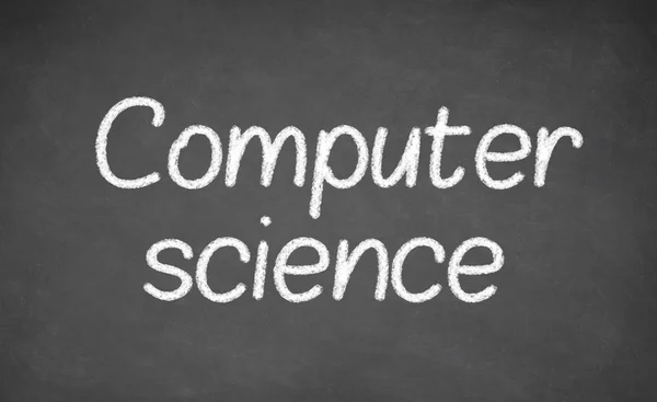 Computer science lektion på tavlan eller svarta tavlan. — Stockfoto