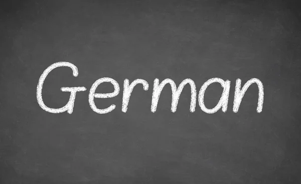 German lesson on blackboard or chalkboard. — Stock Photo, Image