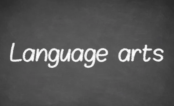 在黑板上或黑板上的语言艺术课. — 图库照片