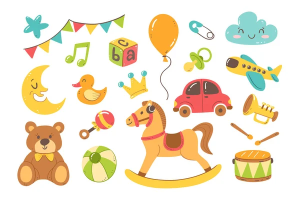 白い背景に描かれたかわいい手描きの赤ちゃんと新生児のアクセサリーのセット 漫画の赤ちゃんの女の子とラベルを持つ赤ちゃんの男の子 落書きベクトルイラスト ストックベクター C Insemar