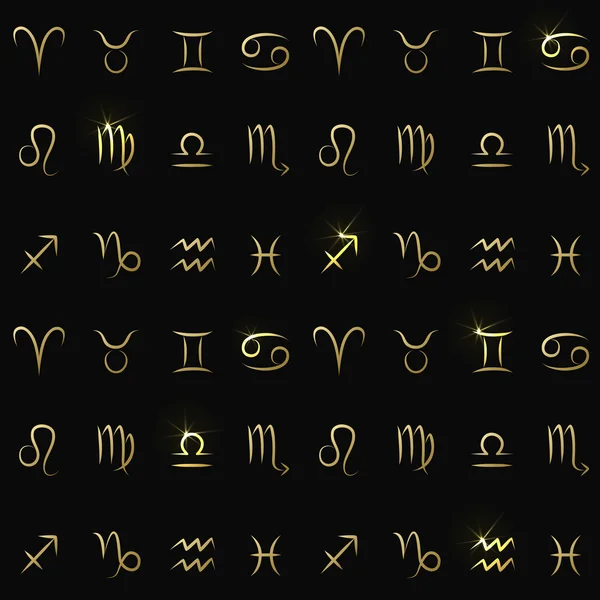 Signes du zodiaque motif sans couture vectoriel — Image vectorielle