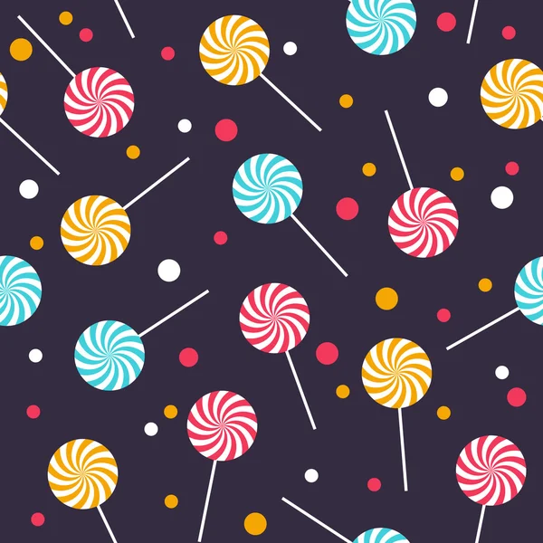 无缝的矢量模式与五颜六色的棒棒糖 — 图库矢量图片