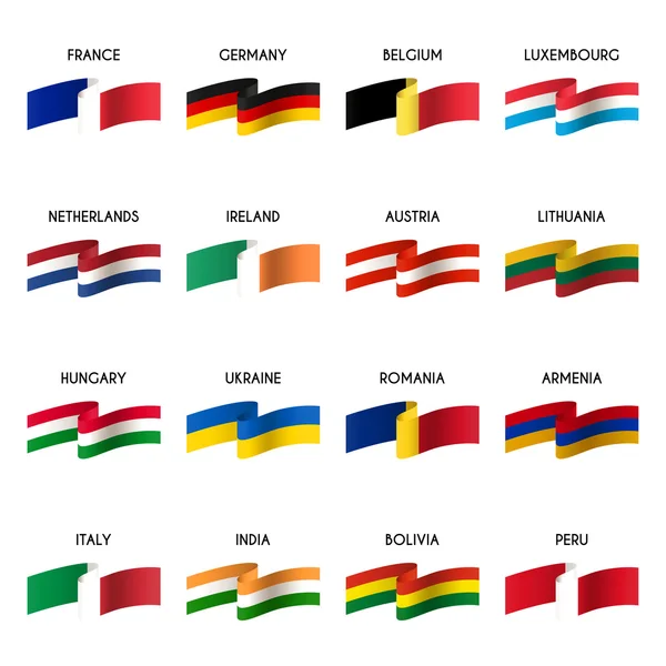 Vector set of national flags — Stock Vector