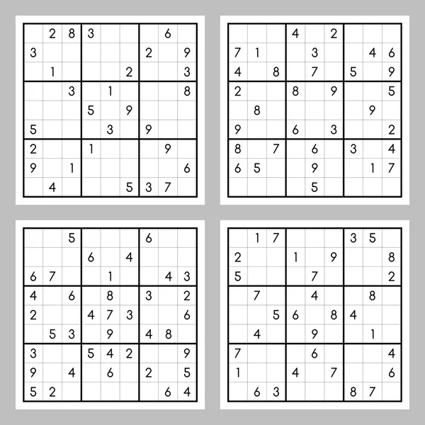 Conjunto de sudoku —  Vetores de Stock