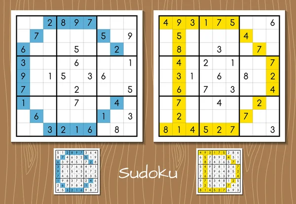 Sudoku vetor definido com respostas. C, D letras —  Vetores de Stock