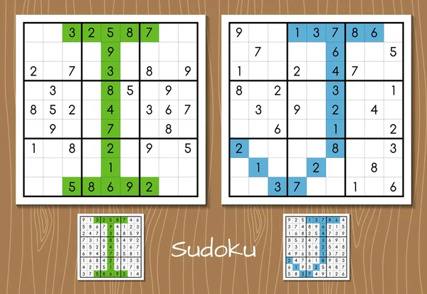 Sudoku meg a választ. I, J betű — Stock Vector
