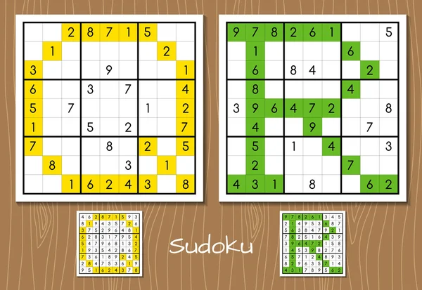 Sudoku cevapları ile ayarlayın. Q, R harfleri — Stok Vektör