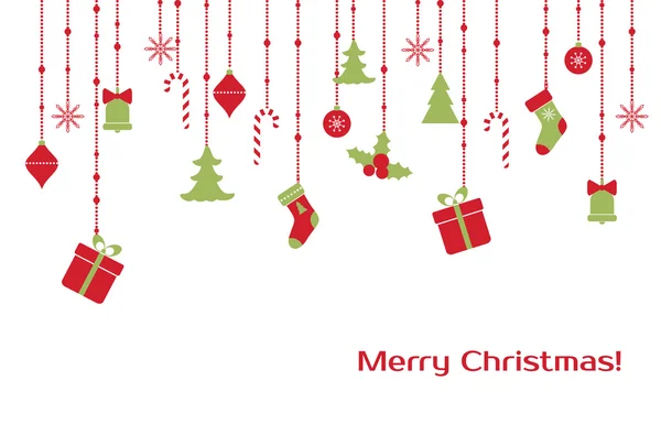 Asma oyuncaklar Noel tebrik kartı