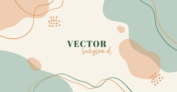 Abstract minimal organic vector background in pastel colors with copy space for text. Facebook cover template — Stock Vector