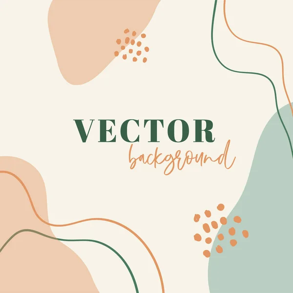 Vector organic abstract background for social media with copy space for text. Minimal square trendy template for instagram post — Stock Vector