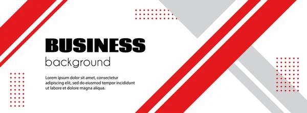 Abstract business background. Minimal long banner template with red lines. For social media, facebook cover — Stock Vector