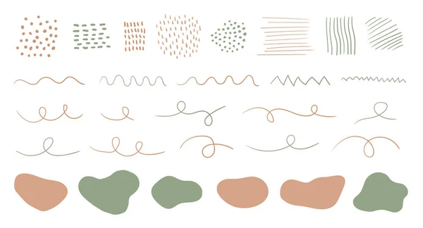 Organische Formen, Punkte, Linien, Punkte. Vektor-Set aus trendigen abstrakten handgezeichneten Elementen für das grafische Design — Stockvektor
