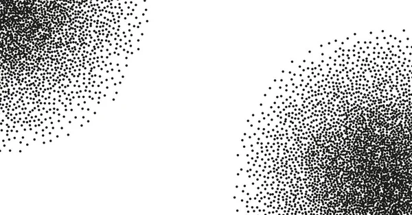 Fond vectoriel pointillé minimal. Texture noire ronde dégradée demi-teinte. Effet d'ombre — Image vectorielle