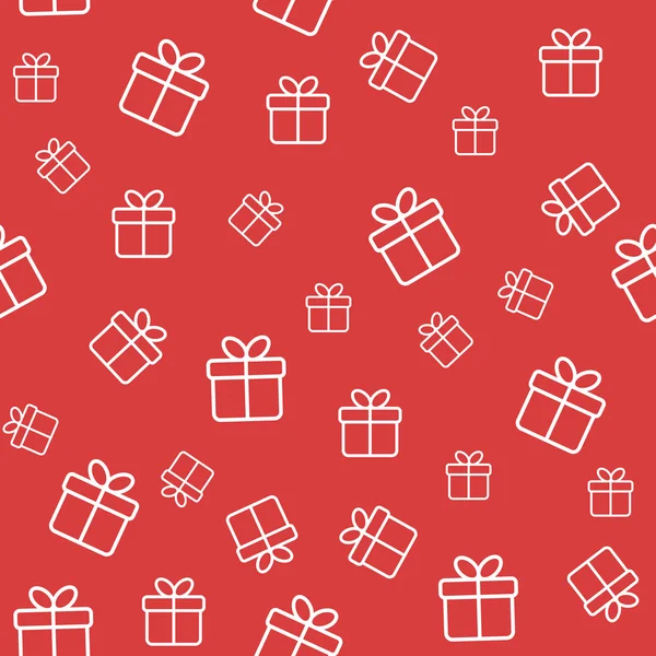 Rote nahtlose Muster mit Geschenkboxen — Stockvektor