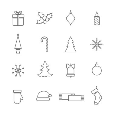 Noel çizgi Icons set