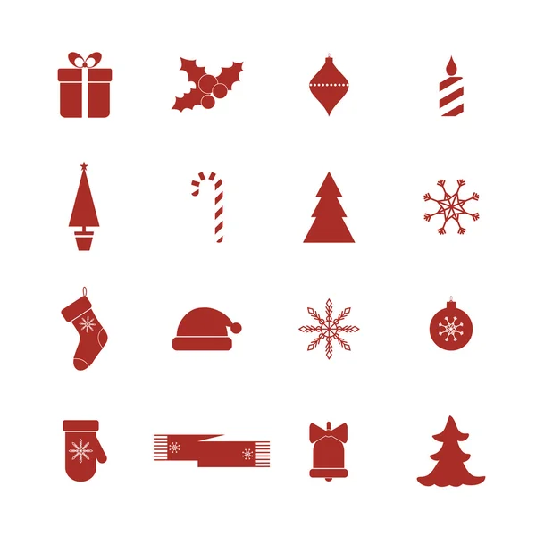 Weihnachtssymbole gesetzt — Stockvektor