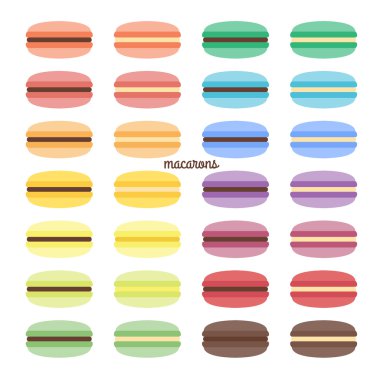 Tatlı macarons kümesi