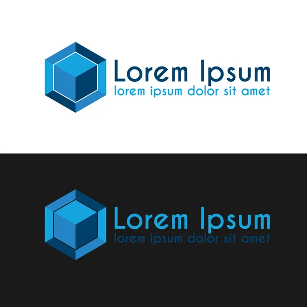 Mavi küp logo şablonu