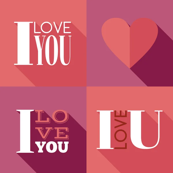 Flat lettering I love you — Stock Vector