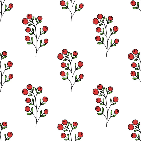 Бесшовный узор с ягодами — стоковый вектор
