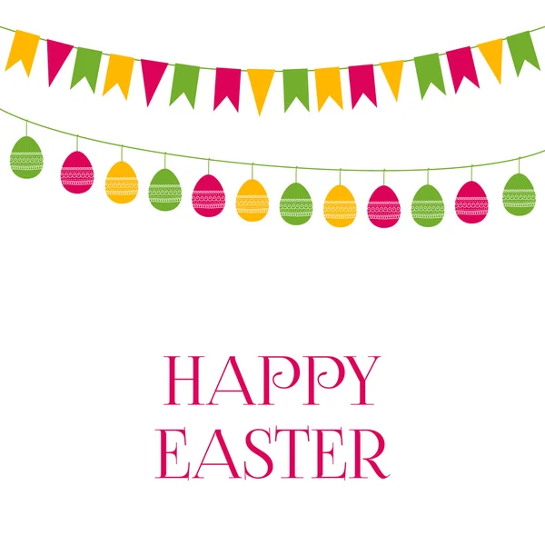 Carte de vœux de Pâques avec guirlandes — Image vectorielle