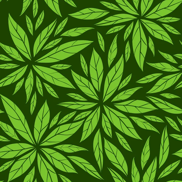 Seamless pattern with green leaves — Stock Vector