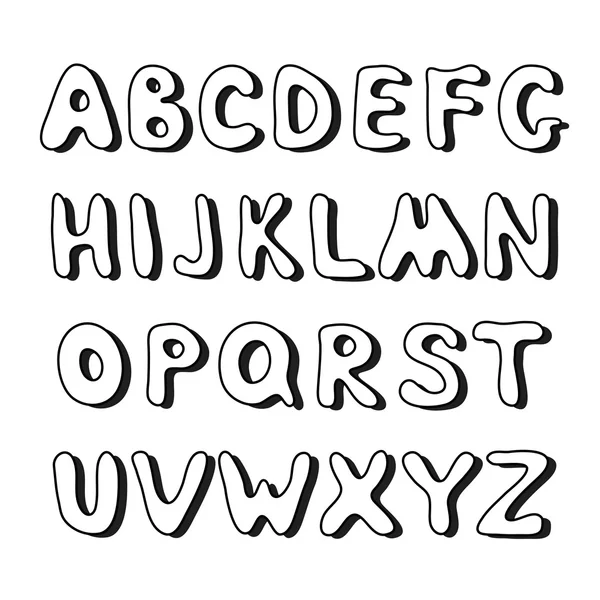 Doodle handgezeichnetes Alphabet — Stockvektor