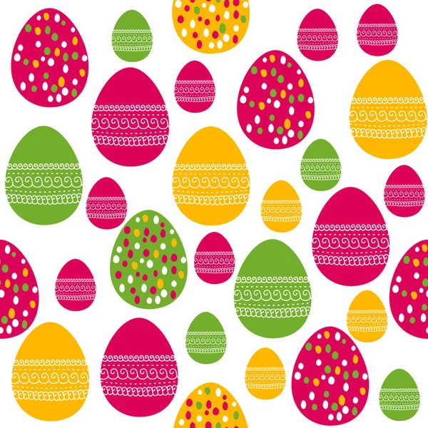 Patrón sin costura con huevos de Pascua pintados — Vector de stock