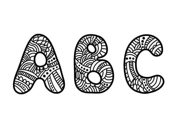 Doodle боку звернено літери Abc — стоковий вектор