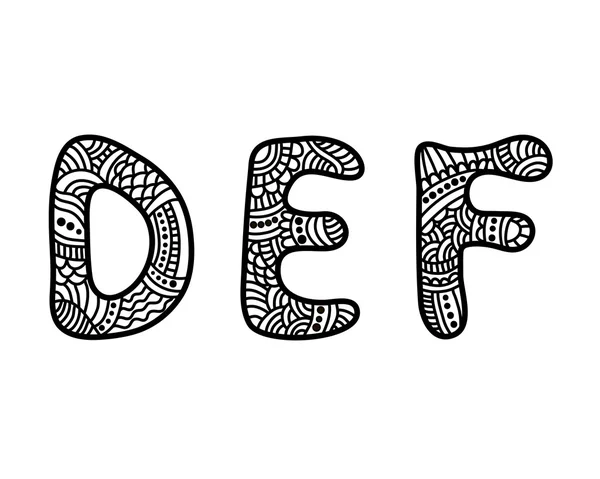 Doodle lettres dessinées à la main — Image vectorielle