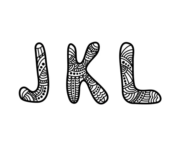 Doodle lettres dessinées à la main — Image vectorielle