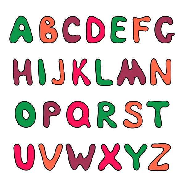 Doodle handgezeichnetes Alphabet — Stockvektor