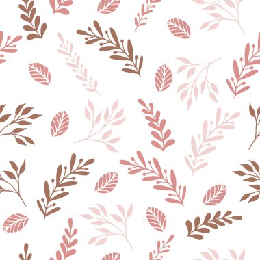 Dalları ve yaprakları çiçek seamless modeli