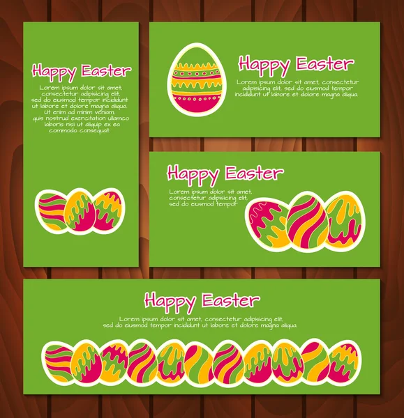 Conjunto de tarjetas y pancartas de Pascua — Vector de stock