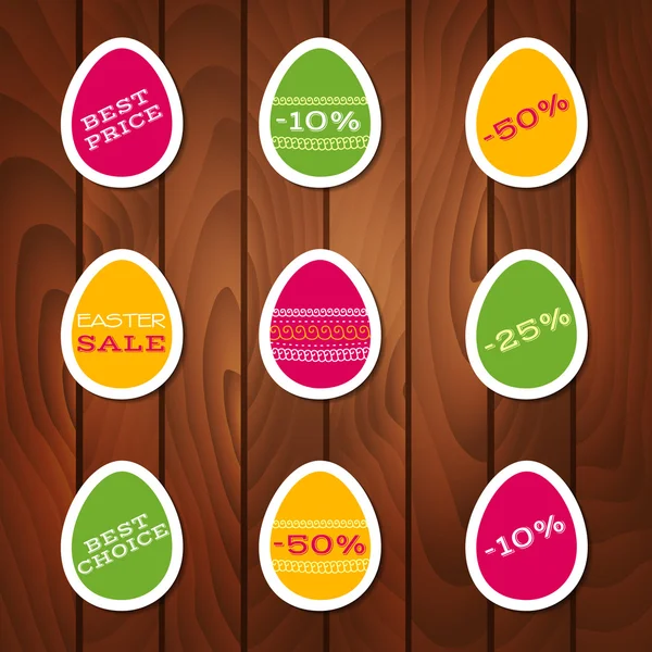 Set of stickers for easter sale — Stock Vector