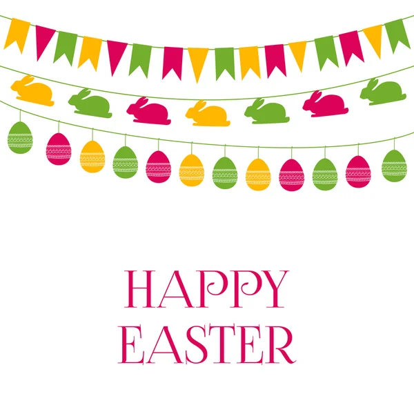 Easter greeting card with garlands — Stock Vector