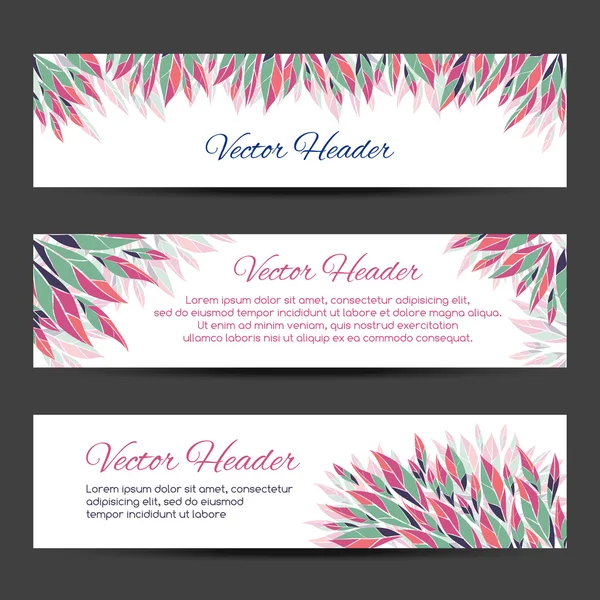 Vector floral headers — Stockvector