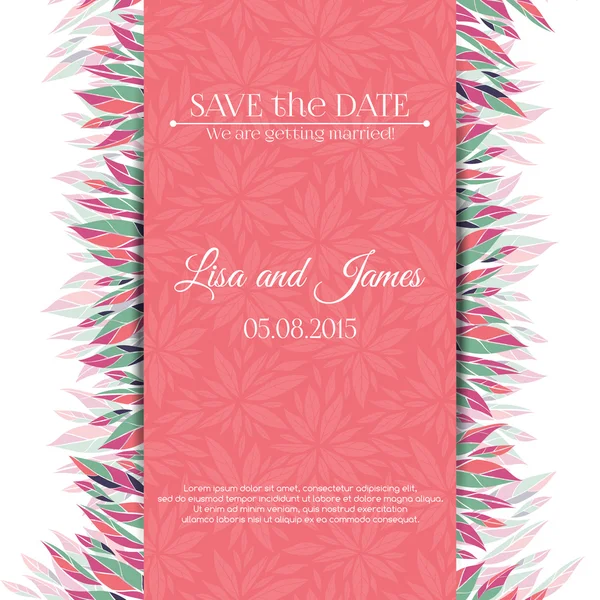 Wedding invitation template. Save the date — Stock Vector