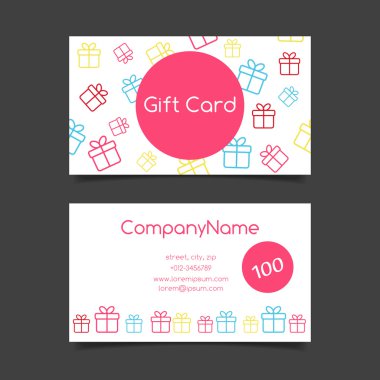 hediye kartı vektör şablonu