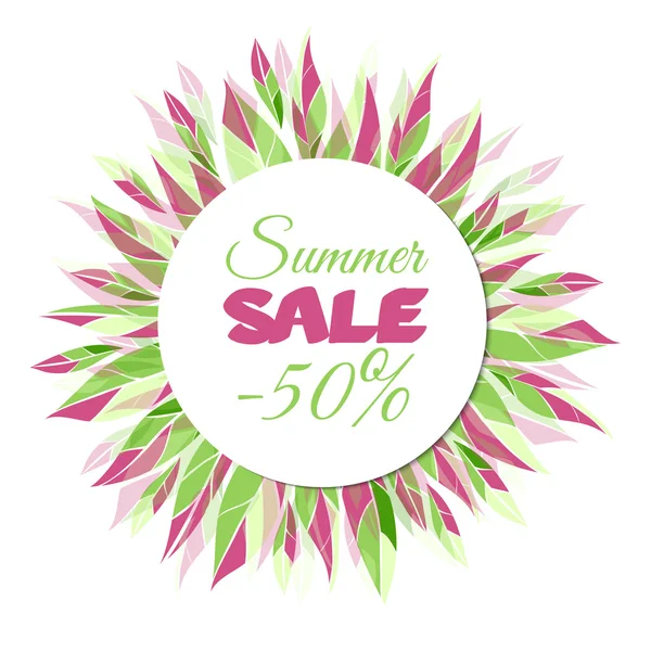 Verano venta marco floral — Vector de stock