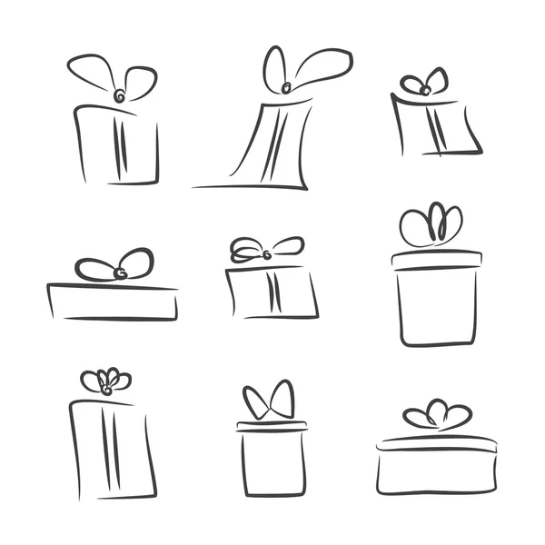 Vector set of gift boxes — Stock Vector