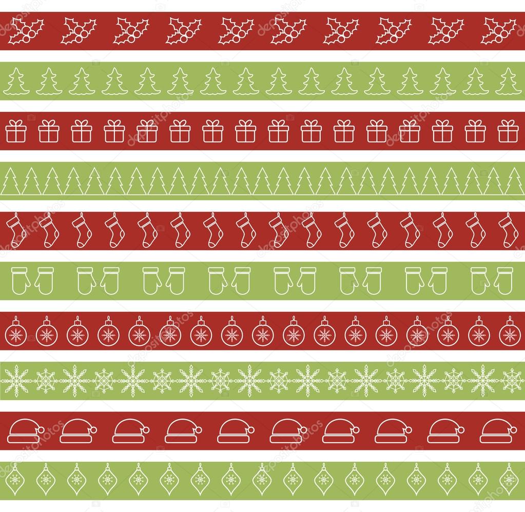 Christmas seamless borders for holiday design