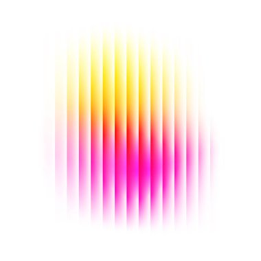 Kaburgalı cam soyut sarı morumsu benek. Sancaklar, posterler, kolajlar için vektör sıvı holografik bulanık çizgili tasarım ögesi