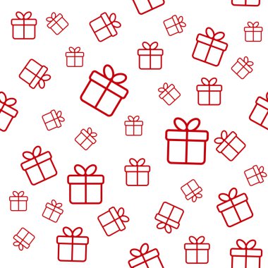 Kırmızı hediye kutuları ile Dikişsiz beyaz desen