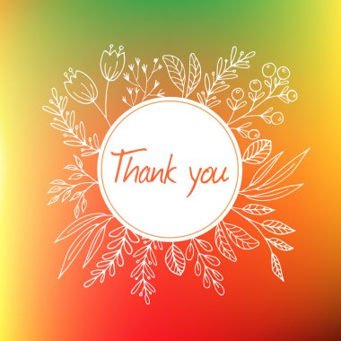 Şükran günü kartı el ile çizilmiş bitkiler