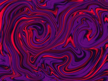 Soyut kırmızı ve mor dalgalı sıvı mürekkep desen gibi. Soyut arkaplan olarak kırmızı ve mor renkler.