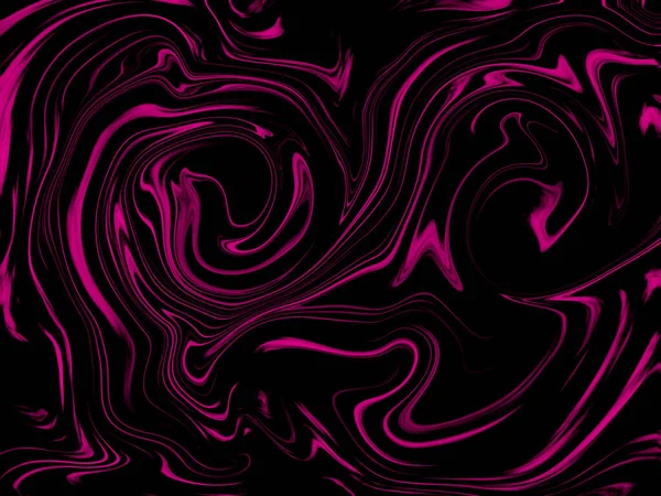 Abstract Pink Black Wavy Fluid Ink Pattern Pink Black Colors — Stock Photo, Image