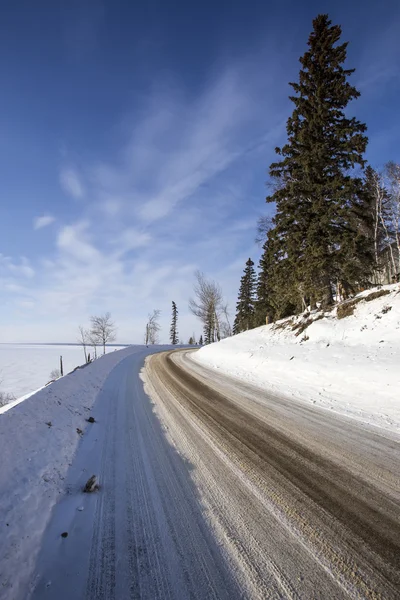 雪の覆われた道路 — ストック写真